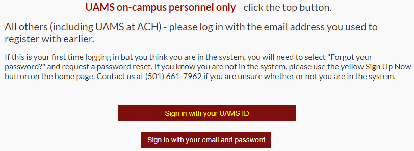 UAMS ID Sign-in to cloud CME